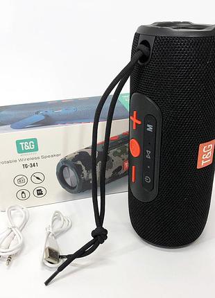 Портативна bluetooth колонка tg341 зі шнурком, акумуляторна переносна колонка. колір: чорний