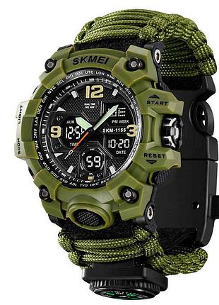 Часы наручные мужские skmei 1155bag paracord