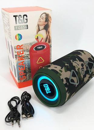 Bluetooth колонка портативна tg656 fm-радіо, гучна колонка для вечірки. колір: камуфляж