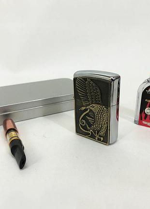 Зажигалка бензиновая в подарочной коробке n10, подарочные зажигалки, подарок зажигалка мальчишку.