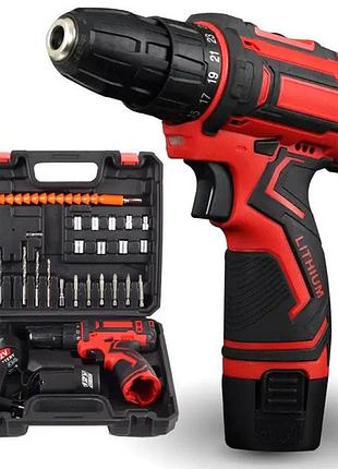 Аккумуляторный шуруповерт с насадками krafftec 24v