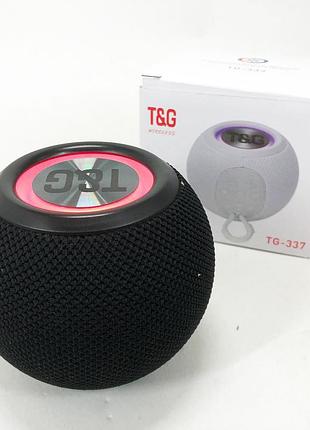 Беспроводная мощная колонка tg337 с bluetooth, rgb-подсветкой и радио. цвет: черный