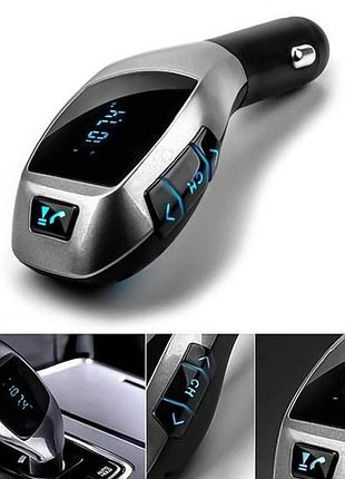 Автомобильный bluetooth fm модулятор x5 вт для автомагнитолы, mp3/фм трансмиттер с дисплеем