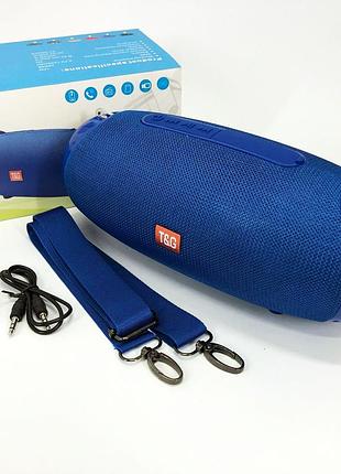 Портативная bluetooth колонка tg534 sd ipx5 с ремешком, портативная колонка блютус. цвет: синий