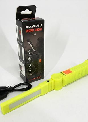 Фонарь поворотный worklight g51-led-cob с магнитом и крюком, кемпинговый складной фонарь