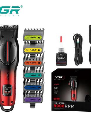 Аккумуляторная машинка для стрижки vgr v-026 red. цвет: красный