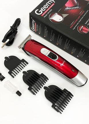 Машинка для стрижки волос gemei gm-6046, машинка для стрижки волос и бритья. цвет: красный
