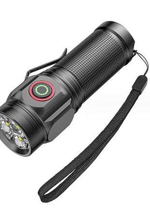 Фонарь pld w5182-3xhp360, ручной фонарик led, водонепроницаемый фонарь, карманный фонарь с usb зарядкой