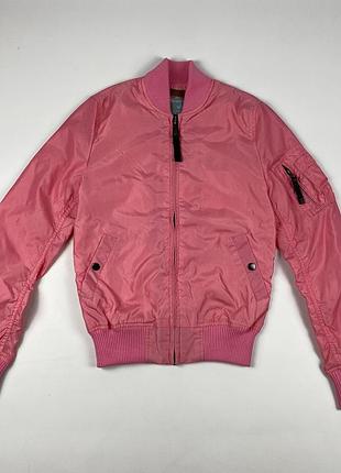 Женская куртка-бомбер alpha industries розовая