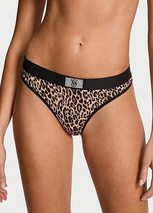 Стринги бавовняні леопардові з камінчиками від бренду victoria's secret 🇺🇸 оригінал