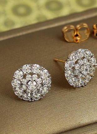 Сережки гвоздики xuping jewelry омега з родієм 11 мм золотисті
