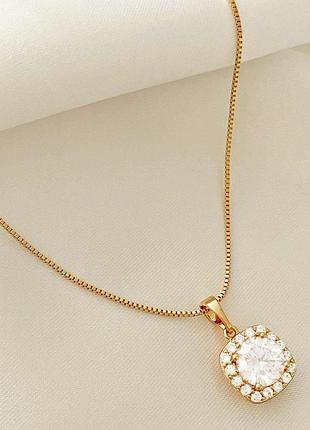 Позолочений набір: позолочений ланцюжок 45см і кулон, позолота