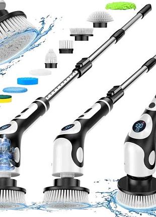 Беспроводная щетка - беспроводная электрощетка для влажной уборки cleaning brush, 9 насадок