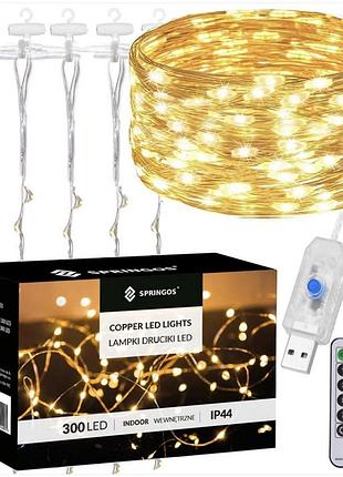 Новогодняя гирлянда штора роса на окно usb 3*3м 300 led. теплый свет. пульт (8 режимов)