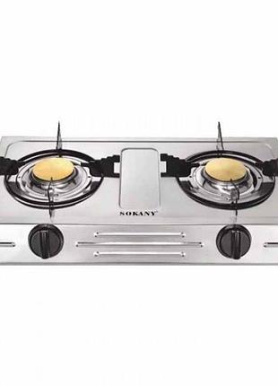 Настольная двухконфорочная газовая плита sokany sk-07022