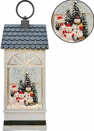 Новорічний нічник «ліхтар» з ефектом снігопаду і підсвічуванням xmas wdl-24074b