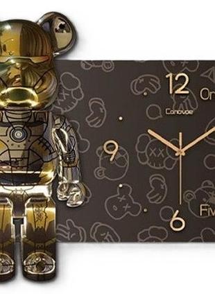 Годинник настінний овальний «ведмедик» з led підсвічуванням nch-40-60