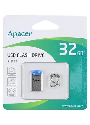 Usb флеш-накопичувач apacer ah111 32gb колір срібний/синій