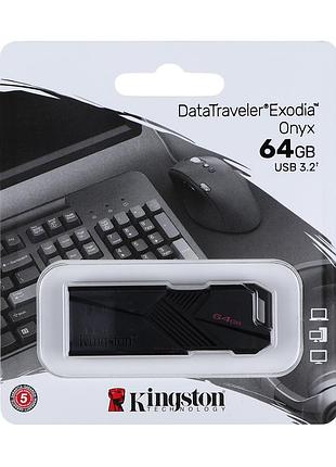 Usb флеш-накопитель 3.2 kingston datatraveler exodia onyx 64gb цвет черный