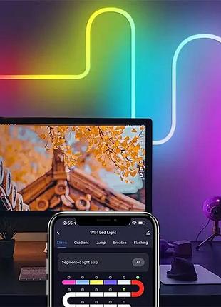 Умная гибкая led neon rgb лента-шланг 3 метров от usb управление режимами с телефона,bluetooth приложение,пульт