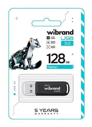 Usb флеш-накопитель 3.2 wibrand 128gb marten gen1 цвет черный