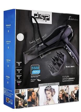 Фен для волос dsp 30075 (black, red) (12)