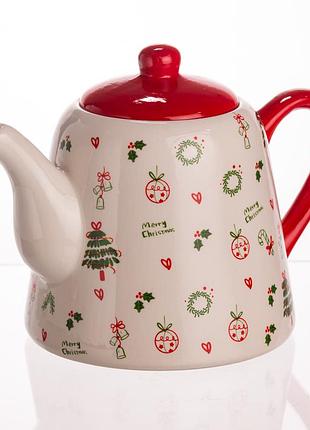 Порцеляновий чайник merry cristmas 1 літр cr-1-15