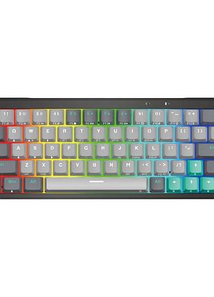 Клавиатура игровая беспроводная fantech pro63 mk912 (wired, bt, 2.4ghz) red switch цвет меркурий