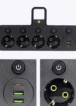 Розетка 9-в-1 европейского стиля с выключателем, зарядным устройством usb и огнестойкой/взрывозащищенной конструкцией для кухни,