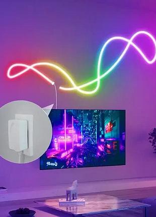 Розумна гнучка led neon rgb стрічка-шланг 10 метрів від usb керування режимами з телефону, bluetooth додаток, пульт