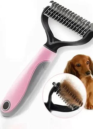 Двосторонній гребінець для вичісування вовни котів та собак and217