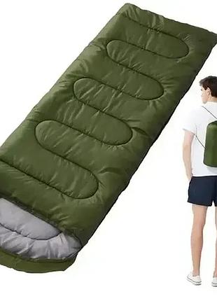 Зимовий спальний мішок ковдру з капюшоном 2,1*0,75 см 400г/м.кв.