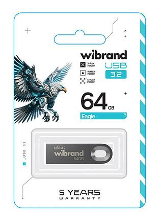 Usb флэш-накопитель 3.2 wibrand 64gb eagle gen1 цвет серый