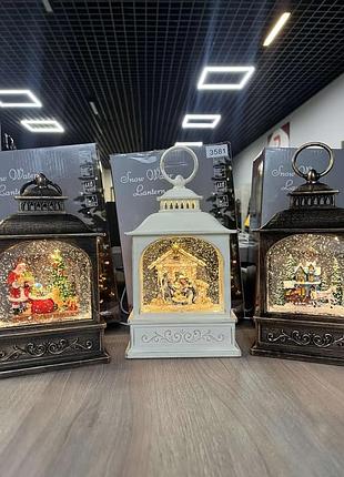 Новорічний музичний ліхтар нічник з підсвічуванням xmas 24072d