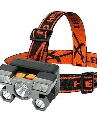 Налобный 5 светодиодный со встроенным аккумулятором 18650head light sn27