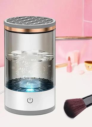 Электрический очиститель кистей для макияжа cleaning brush 2 в 1 подставка для чистки и сушки косметических кисточе