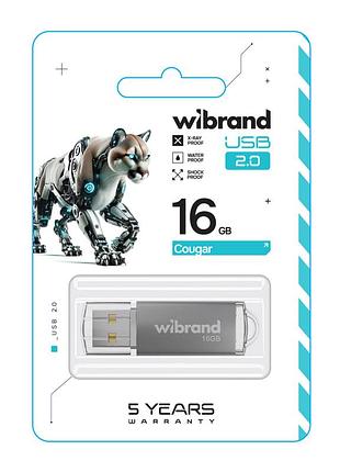 Usb флеш-накопитель wibrand 16gb cougar цвет серебро