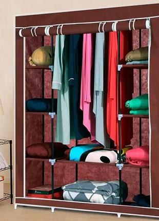 Портативна тканинна шафа органайзер storage wardrobe 88130 8 полиць