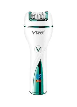Епілятор жіночий 3в1 акумуляторний, від usb, vgr v-728 / машинка для епіляції / депілятор для ніг