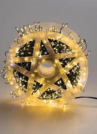 Гірлянда роса на котушці 100 м мішура на ялинку 2500 led теплий білий