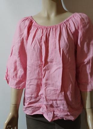 Женская блуза футболка 💯% лен барби