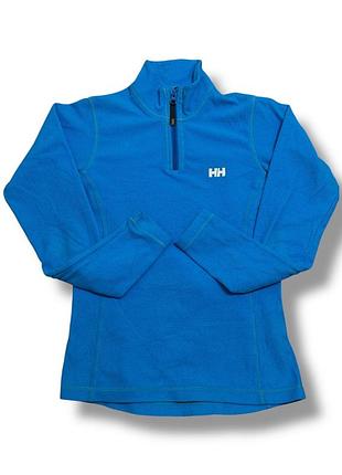 Жіноча фліска helly hansen в блакитному кольорі. флісова кофта на блискавці.