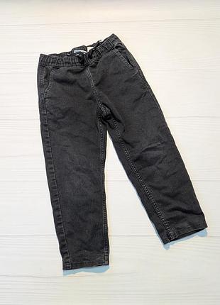 Утепленные джинсы 4-5 черные джоггеры