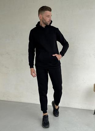 Чоловічий спортивний костюм з худі чорний