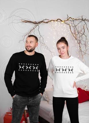 Світшот на флісі зимовий❄новорічні парні свитшоты🎁☃️1 фото