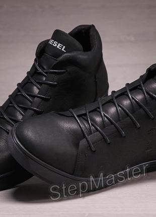 Зимові шкіряні кросівки на хутрі pirate black5 фото