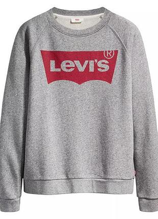 Свитшот серый меланж двунитка xs-s levi's