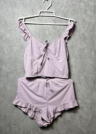 Трикотажна піжама комплект з шортами