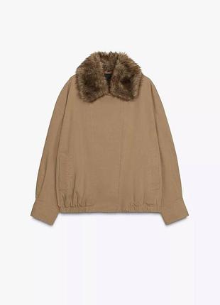 Жіноча куртка, бомбер zara, куртка з хутром