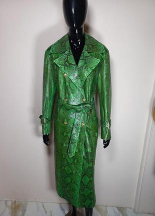 Пальто тренч плащ из натуральной кожи королевского 🐍 в наличии